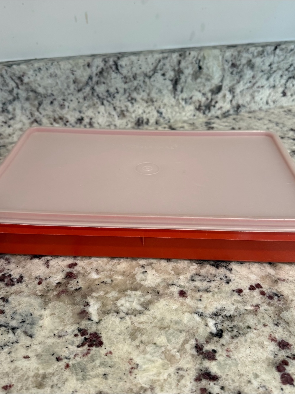 Vintage Tupperware #794 - Red & Sheer Bacon Keeper